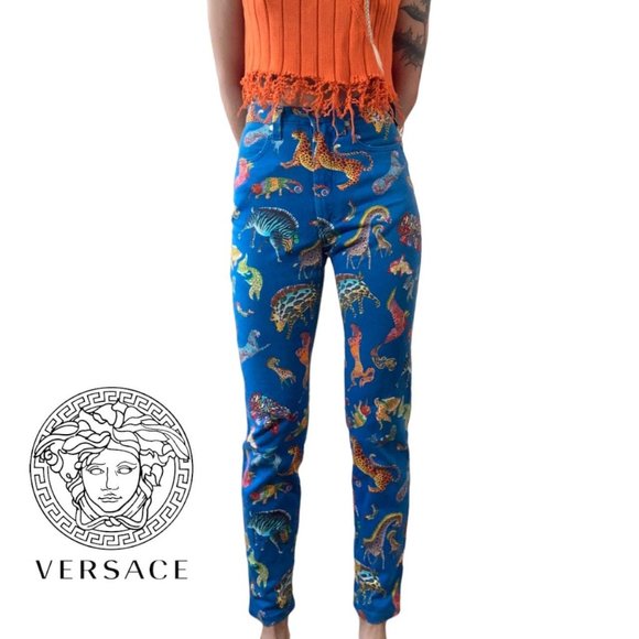 versace jeans couture fantasy animals creatures dinosaur all over print “26 - Picture 1 of 4